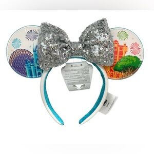 Silver Sequin Bow Kids Headband